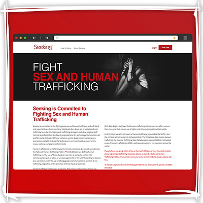 SeekingArrangement fighting sex trafficking